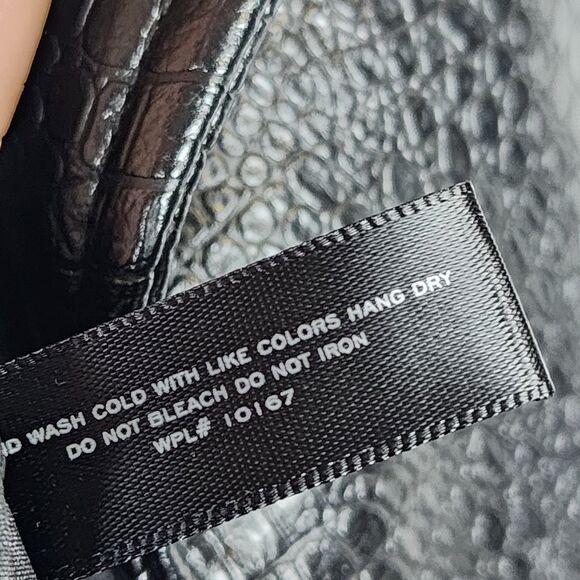 AQUA Croc Embossed Faux Leather Biker Moto Jacket Size Small - Picture 6 of 7